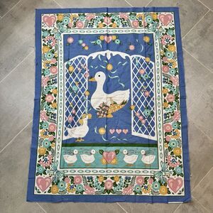 Cuddle Prints by Fabri Quilt Country Ducks Grandma Hearts Fabric Panel 36x45